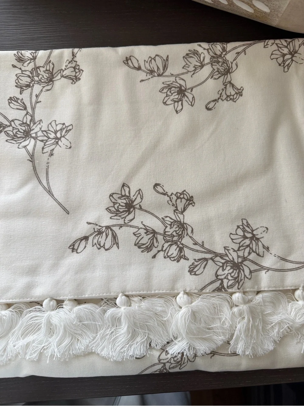 Mary & Martha Thankful Floral Table Runner NWT Tassel Farmhouse